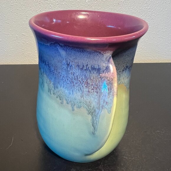 NEHER Clay in Motion Handmade Glazed Handwarmer Mug Signed & Dated Neher 2017 - Picture 4 of 11